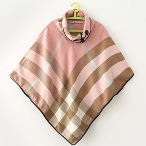 Women's Pink Plaid Poncho - Gift for Her - One size